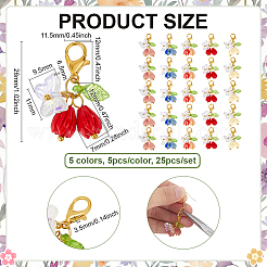 25 pz 5 colori rosa farfalla ciondolo decorazione in resina&nbsp;HJEW-PH02310