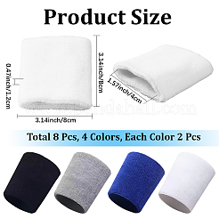 8шт. 4-х цветные спортивные полиэстеровые браслеты&nbsp;AJEW-CN0004-73B