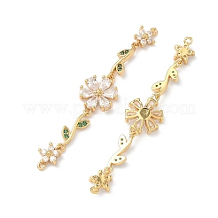 Шармы-соединители из латуни с паве из кубического циркония&nbsp;KK-Z139-02G-02