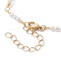 Realizzazione di braccialetti con imitazione di perle di perle e catena a maglie di vetro in ottone&nbsp;AJEW-JB01150-36