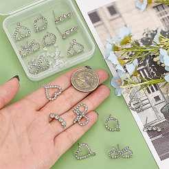 16 шт. 4 стиля латунные серьги-гвоздики со стразами&nbsp;KK-CA0002-31