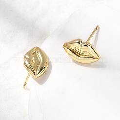 Латунные серьги-гвоздики для губ&nbsp;EJEW-F395-02G