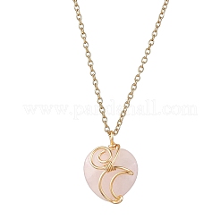Colliers à pendentif coeur en pierres précieuses naturelles et synthétiques mélangées&nbsp;NJEW-JN04683