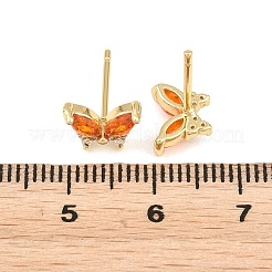 Boucles d'oreilles en laiton avec micro pavé de zircons cubiques pour femmes&nbsp;KK-A305-06G-05