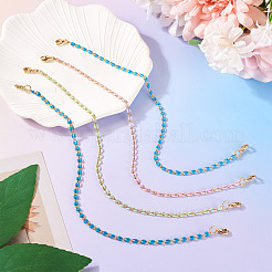 4 шт. 4 цвета латунная эмалированная цепочка для изготовления браслета&nbsp;AJEW-TA00033