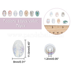 70 pz 7 colori perline di vetro&nbsp;GLAA-GA0001-43