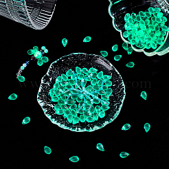 150 шт. светящиеся прозрачные матовые стеклянные подвески-слезинки&nbsp;FGLA-PH0001-10B