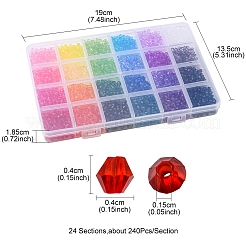 5760pcs 22 Farben transparente Acrylperlen&nbsp;TACR-YW0001-62