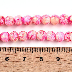 Chapelet de perles en verre baking paint&nbsp;DGLA-N003-6mm-A01