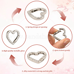 20 шт. Кольца пружинные со стразами из цинкового сплава&nbsp;FIND-SP0004-36P