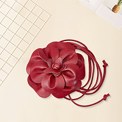 Ceintures en cuir PU à nœud floral&nbsp;AJEW-GF0014-11B