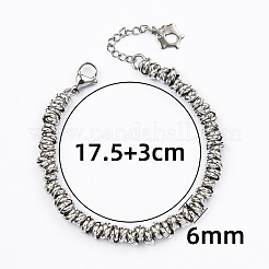 304 Edelstahlring-Perlenarmbänder für Damen&nbsp;WGE0A36-01
