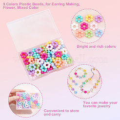 72 pz 9 colori perline di plastica&nbsp;KY-PH0001-58