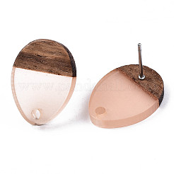 Accessoires de boucles d'oreilles en résine et bois de noyer&nbsp;MAK-N032-006A-A05