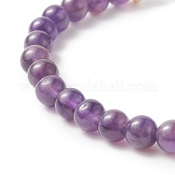 Круглый эластичный браслет из натуральных аквамаринов и смешанных драгоценных камней для женщин&nbsp;BJEW-JB09270