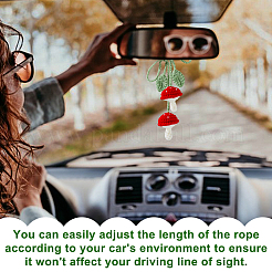 Вязаные крючком шерстяные подвески в виде грибов и листьев своими руками.&nbsp;AJEW-WH0314-465