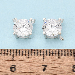 925 плоская круглая подвеска из серебра {925} пробы с прозрачным фианитом и паве&nbsp;STER-T008-69S-02