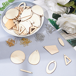 Kits de fabrication de boucles d'oreilles en bois brut à faire soi-même&nbsp;DIY-OC0003-99