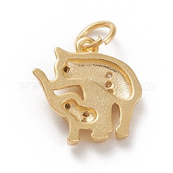 Латунные микропаве прозрачные подвески с фианитом&nbsp;KK-D532-07G