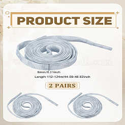 2 пара плоских гладких полиэстеровых шнурков&nbsp;AJEW-LP0002-44