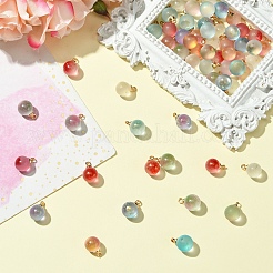 60шт 6 цвета двухцветные прозрачные стеклянные подвески&nbsp;GLAA-YW0004-45