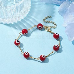 Bracelets de chaîne à maillons mauvais œil au chalumeau&nbsp;BJEW-JB10045