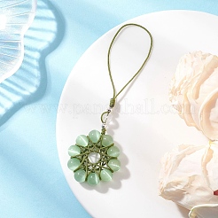 Подвесные украшения в виде цветка кошачьего глаза&nbsp;HJEW-TA00419-04