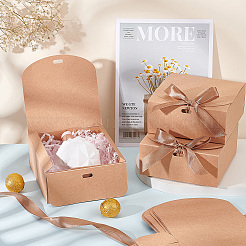 Cajas de regalo de joyería de papel kraft cuadrado&nbsp;CBOX-WH0003-35C