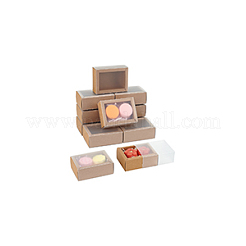 Cassettiere pieghevoli in carta con coperchio in plastica trasparente&nbsp;CON-WH0095-68B-05