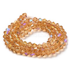 Прозрачные стеклянные бусины гальваническим пряди&nbsp;LS-GLAA-F029-3mm-D18