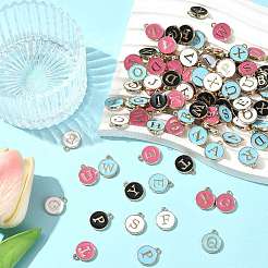 104 шт. эмалевые подвески с буквами алфавита A~Z двух цветов&nbsp;ENAM-FS0003-90