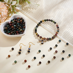 3 нити натуральных индийских агатов круглые бусины нити&nbsp;G-UN0001-39