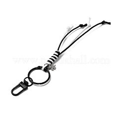 Cordino in poliestere cerato coreano e decorazioni pendenti a forma di trifoglio in acciaio inossidabile 201&nbsp;HJEW-JM04414-02