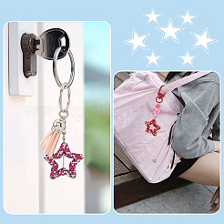 7 шт. 7 вида бусин из полимерной глины в форме звезды со стразами&nbsp;CLAY-BT0001-12