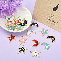 20 pièces 10 pendentifs en émail en alliage de placage de style&nbsp;ENAM-SZ0002-61