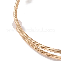 Круглый браслет-манжета из натурального розового кварца с бисером&nbsp;BJEW-JB10113-02