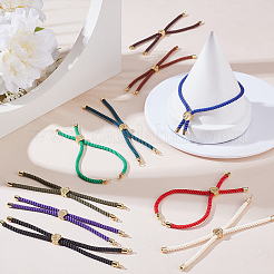 10шт 10-х цветные витые нейлоновые шнуры серебряные браслеты&nbsp;DIY-ME0001-10