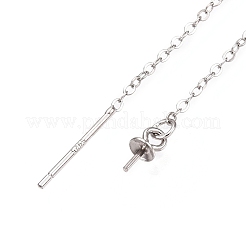 Фурнитура для сережек-гвоздиков из стерлингового серебра с родиевым покрытием&nbsp;STER-N016-07K