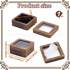 Квадратные деревянные магнитные коробки для памятных монет&nbsp;CON-WH0095-135