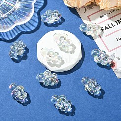 10шт УФ-покрытие прозрачные радужные переливающиеся акриловые бусины&nbsp;PACR-YW0001-45