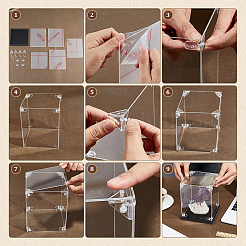 Vitrines de figurines en acrylique avec base noire&nbsp;ODIS-WH0079-068A