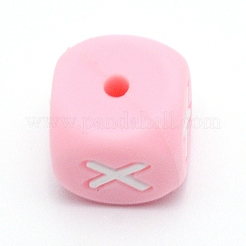 Perline dell'alfabeto in silicone per la realizzazione di braccialetti o collane&nbsp;SIL-TAC001-01B-X