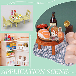 Смешанная форма стеклянная бутылка миниатюра и смоляная мини имитация еды украшения&nbsp;DJEW-WR0001-07