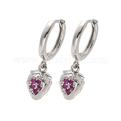 Ottone zirconi Orecchini a cerchio&nbsp;EJEW-Q015-01P-E