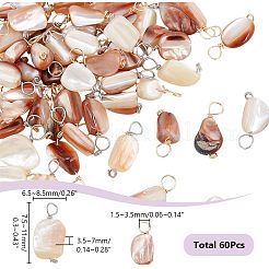 60 шт. 2 цвета натуральные морские ракушки-самородки подвески&nbsp;FIND-AR0005-68