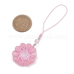 Подвесные украшения в виде цветка кошачьего глаза&nbsp;HJEW-TA00419-02