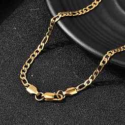 3.8 мм цепочка Фигаро из нержавеющей стали 304 для женщин&nbsp;NJEW-B134-02B-G