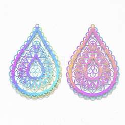 Ионное покрытие(ip) 201 нержавеющая сталь филигранные большие подвески&nbsp;STAS-S108-59