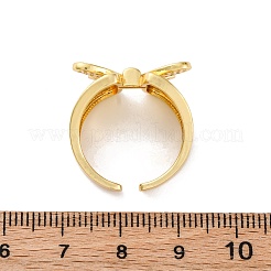 Латунные кольца-манжеты с микропаве и прозрачным цирконием для женщин&nbsp;RJEW-U043-06G