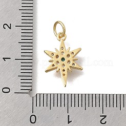 Messing Micro Pave Zirkonia Schneeflocken Anhänger&nbsp;KK-D431-041A-G